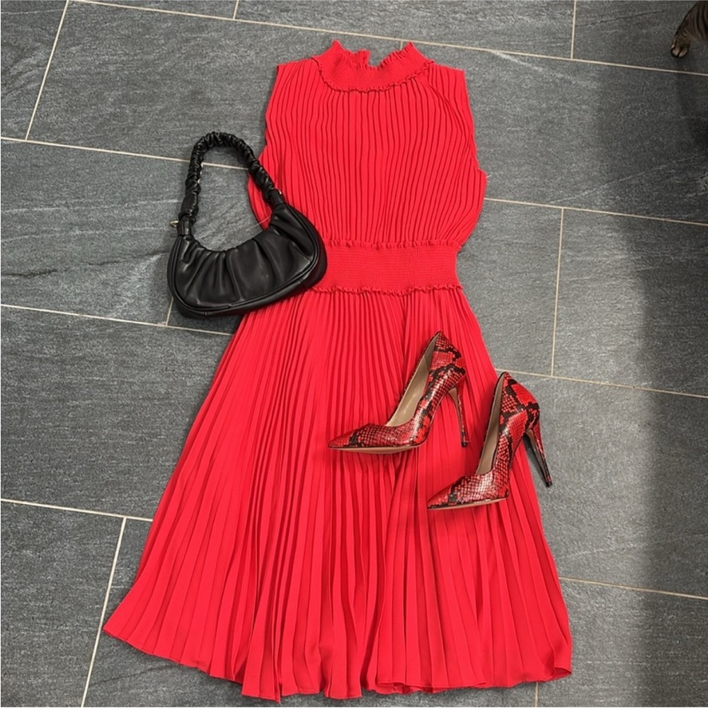 Nanette Lepore Red Sleeveless Midi Dress - Picture 2 of 5